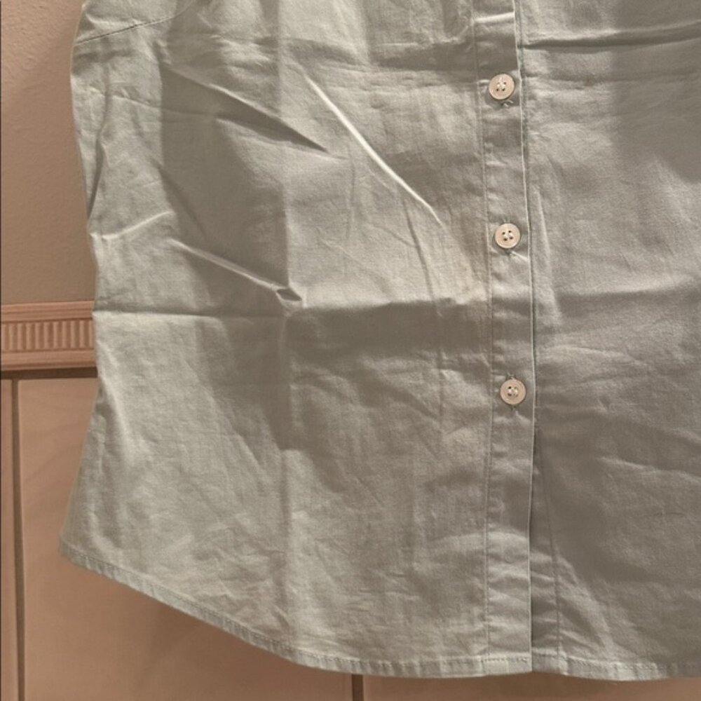 Vintage DCC cotton sleeveless tailored fitted stretch collar button down blouse - Picture 6 of 13